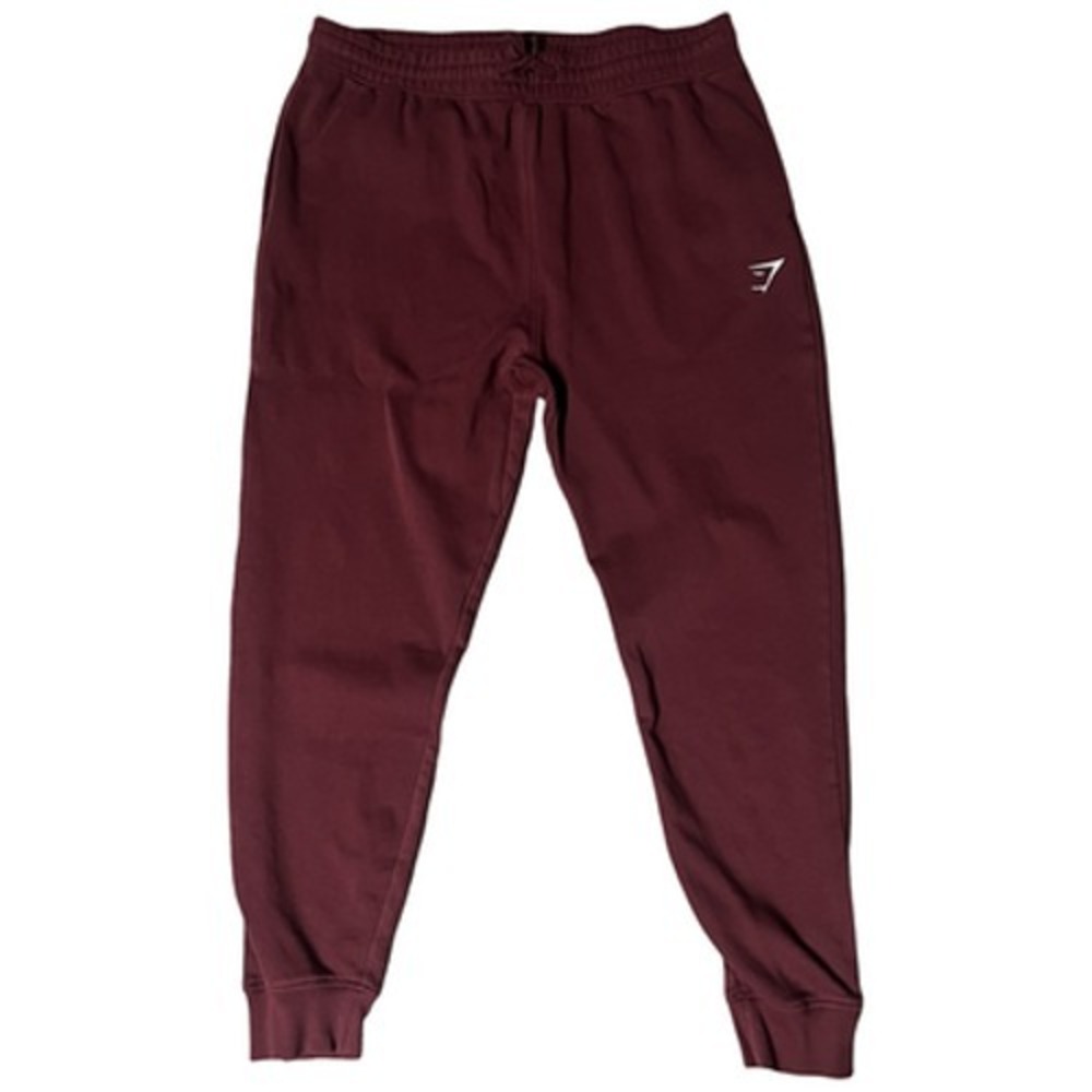 Gymshark‎ Jogger Sweatpants Mens 2XL Red Fleece Elastic Waist Pockets Athletic